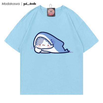 MODAKAWA X gud_doodle T-Shirt mit Kitty-Hai-Print - Blue - 5XL - image 1