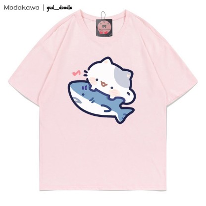 MODAKAWA X gud_doodle T-Shirt mit Kitty-Hai-Print - Pink - 5XL - image 1