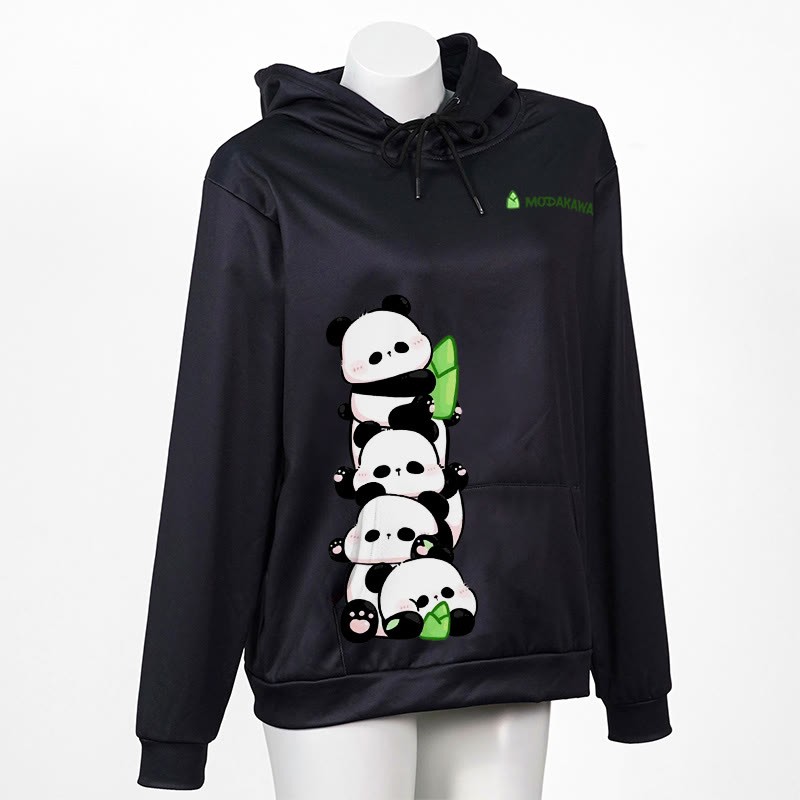 Modakawa Hoodie mit Panda-Buchstabenprint - Black - 5XL - image 3