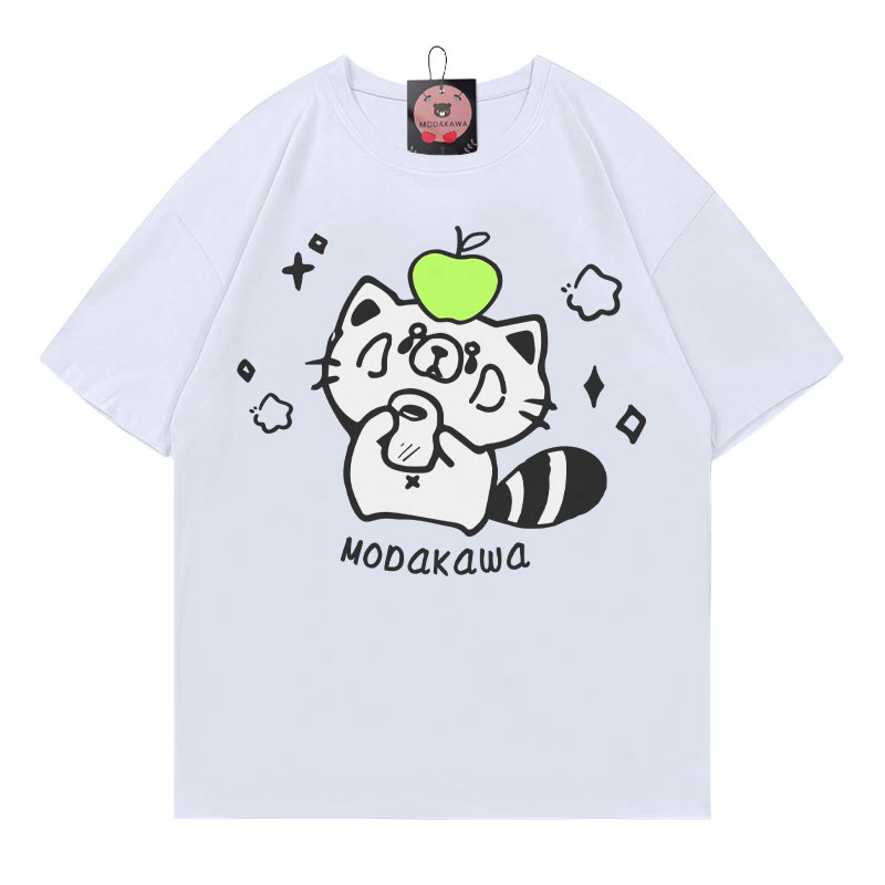 MODAKAWA T-Shirt mit rotem Panda-Buchstabenprint - White - 5XL - image 2