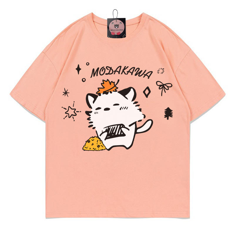 MODAKAWA T-Shirt mit Fuchs-Buchstabenprint - Peach - 5XL - image 2