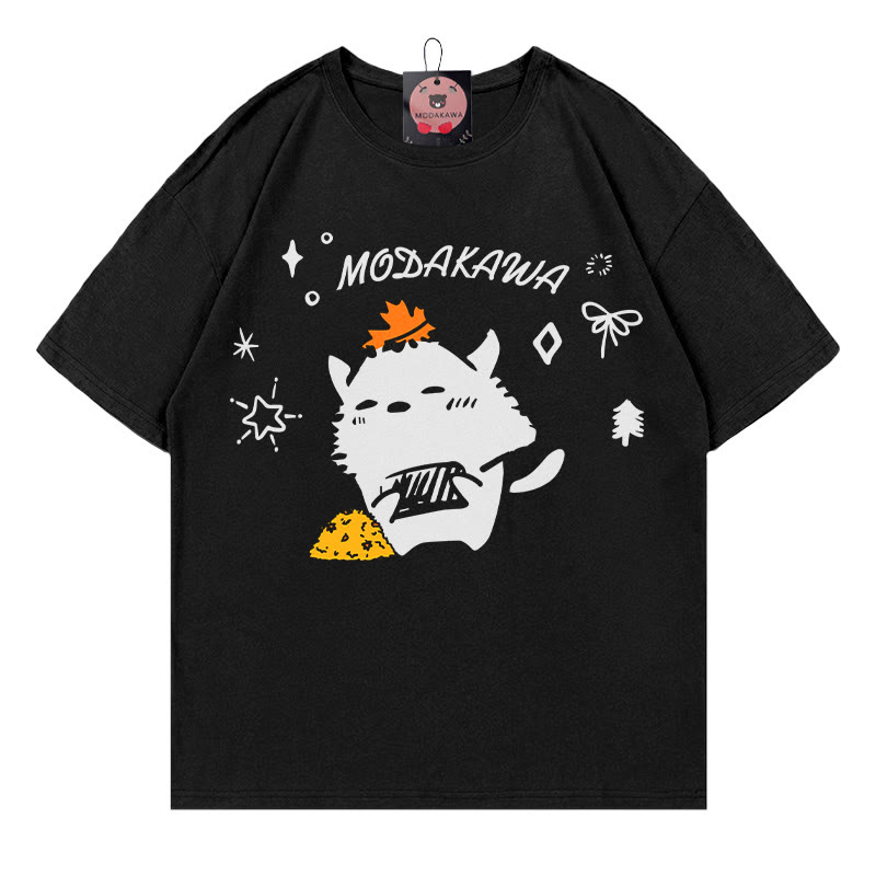 MODAKAWA T-Shirt mit Fuchs-Buchstabenprint - Black - 5XL - image 4