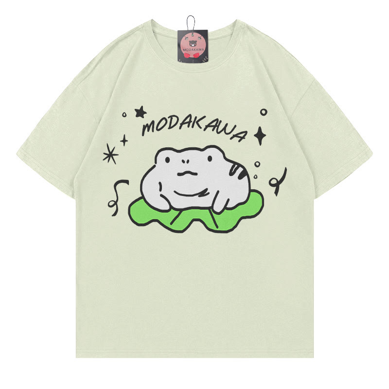 MODAKAWA T-Shirt mit Frosch-Buchstabenprint - Light Green - 5XL - image 2
