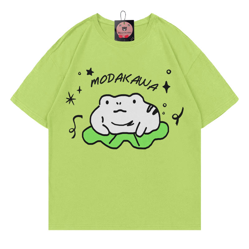 MODAKAWA T-Shirt mit Frosch-Buchstabenprint - Green - 5XL - image 1