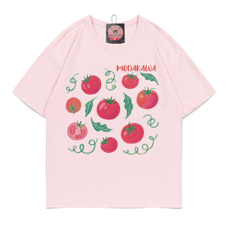 MODAKAWA T-Shirt mit Tomaten-Buchstabenprint - Pink - 5XL - image 1