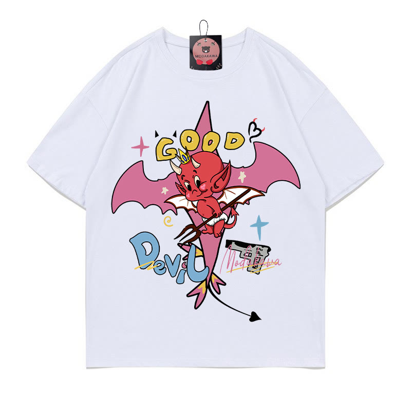 GOOD DEVIL Pistolen-Buchstabendruck MODAKAWA T-Shirt - White - 5XL - image 2