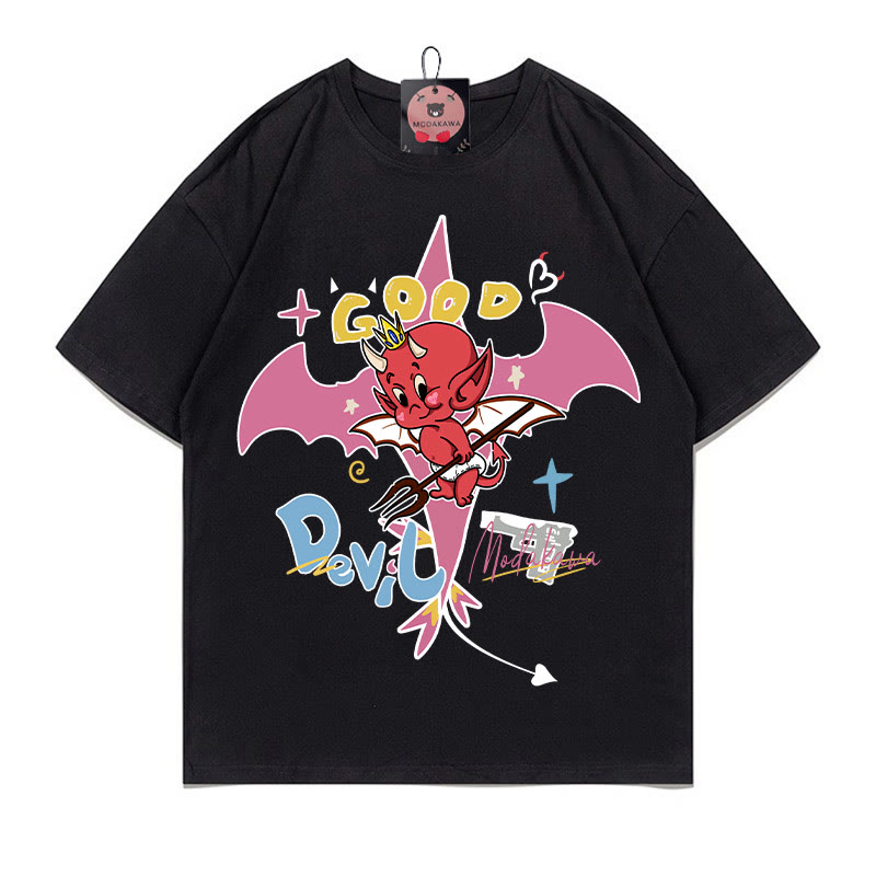 GOOD DEVIL Pistolen-Buchstabendruck MODAKAWA T-Shirt - Black - 5XL - image 1