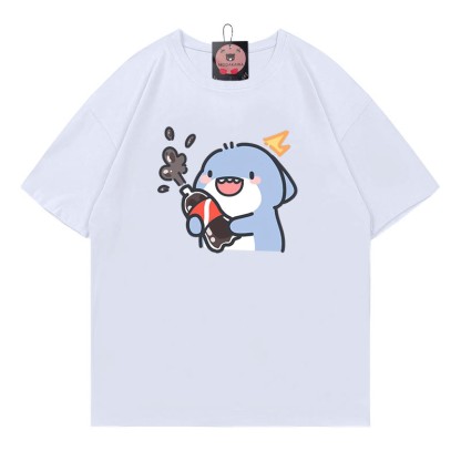 Modakawa T-Shirt mit Hai-Print aus 100 % Baumwolle - White - 5XL - image 4