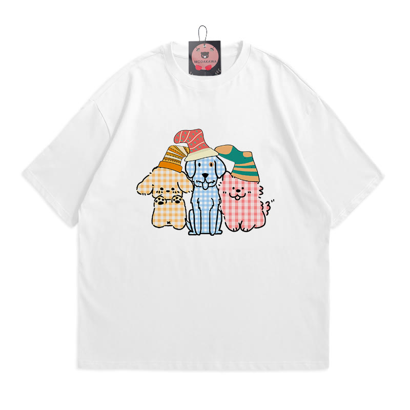 MODAKAWA T-Shirt mit kariertem Katzenwelpen-Print - White - 5XL - image 2
