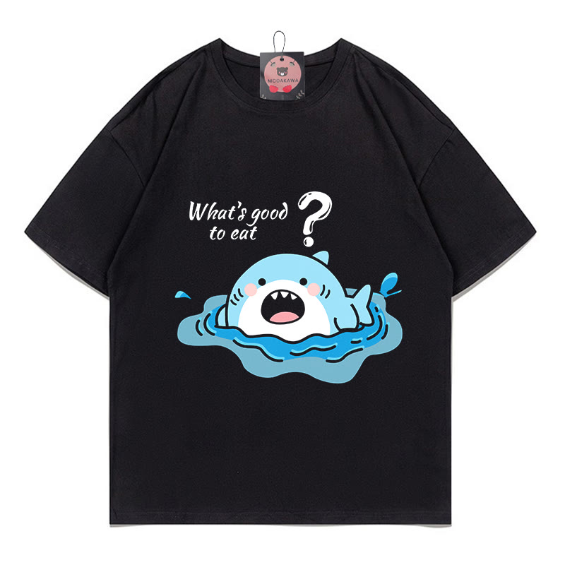 WAS IST GUT ZU ESSEN? Hai-Print MODAKAWA T-Shirt - Black - 5XL - image 1