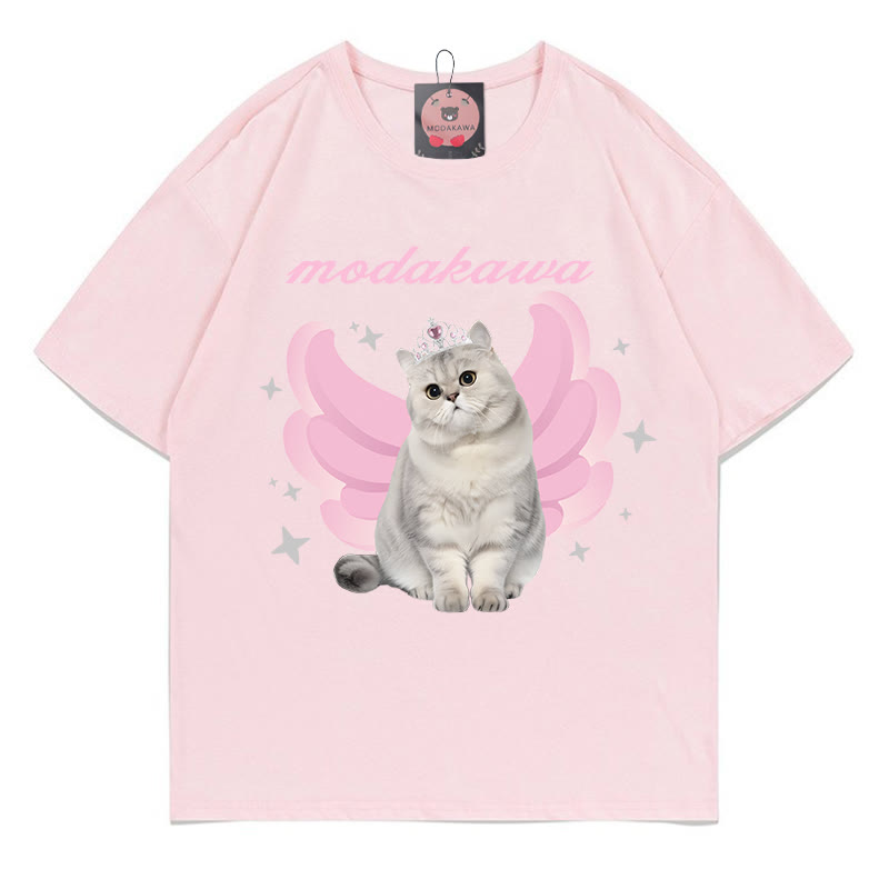 Kitty Princess Letter Print MODAKAWA T-Shirt - Pink - 5XL - image 2