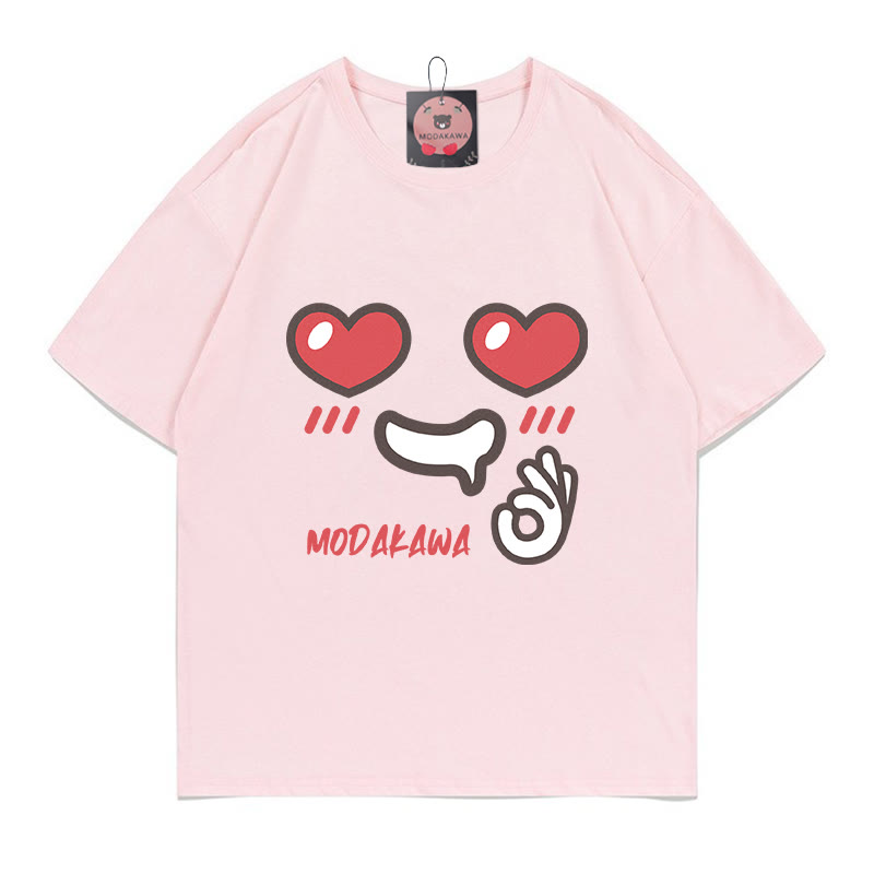 Niedliches MODAKAWA T-Shirt mit Buchstabenprint - Pink - 5XL - image 1