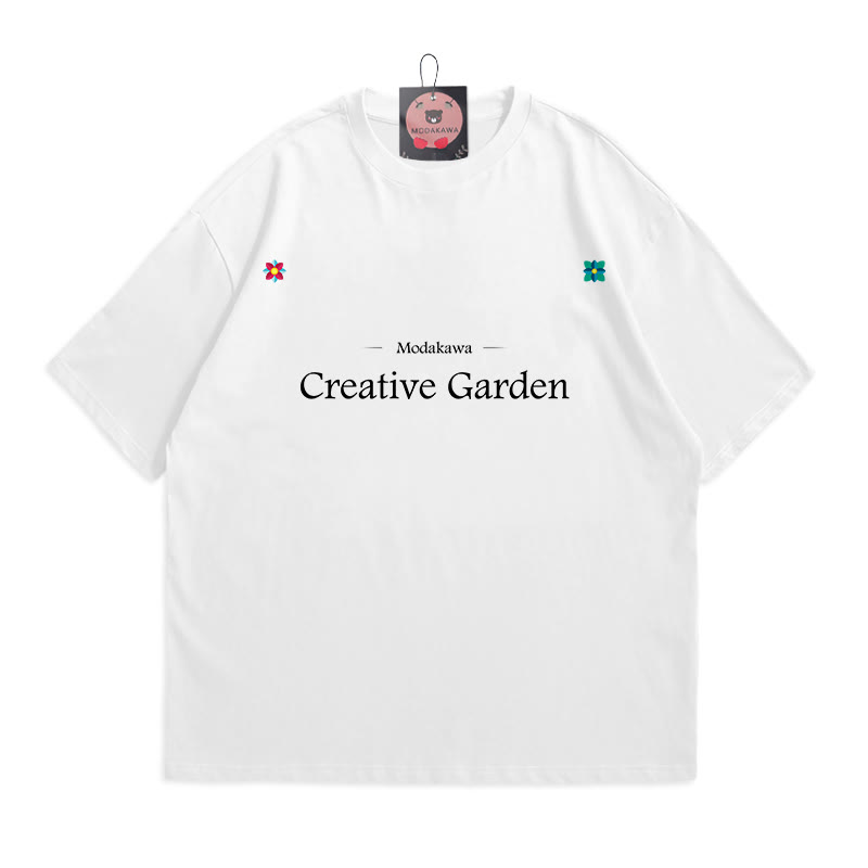 CREATIVE GARDEN Blumenbuchstaben-Print MODAKAWA T-Shirt - White - 5XL - image 3