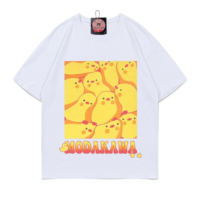 Modakawa T-Shirt mit Buchstabenprint „Crowded Chicks“ - White - 5XL - image 3