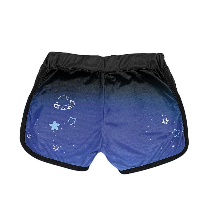 Sternen-Raumschiff-Buchstabendruck Modakawa Shorts - image 2