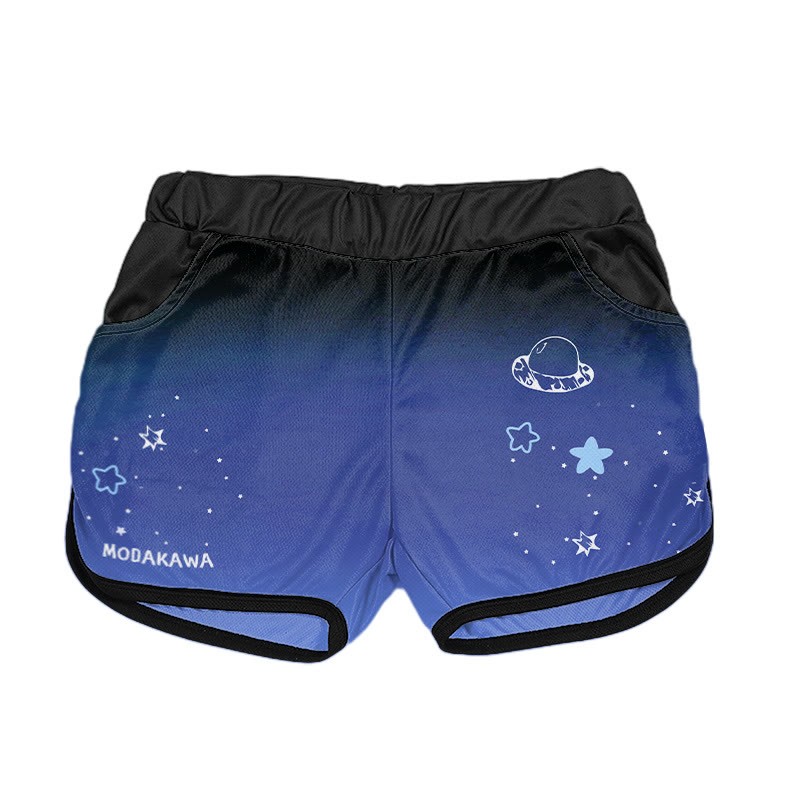 Sternen-Raumschiff-Buchstabendruck Modakawa Shorts - Dark Blue - 3XL - image 1