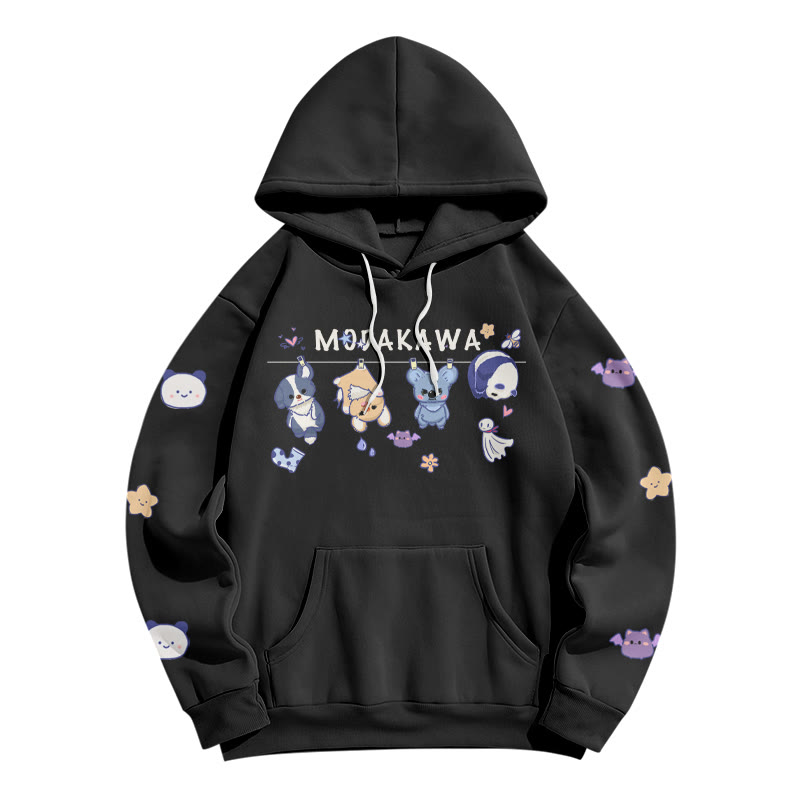 Drying Dolls – Lockerer Modakawa-Hoodie mit Buchstaben-Print - Black - 5XL - image 2