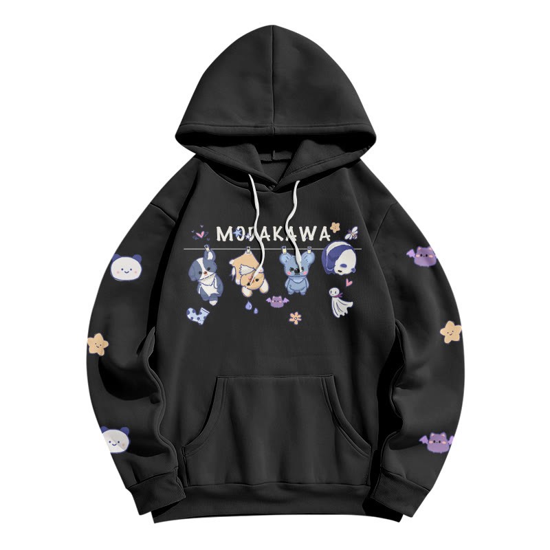 Drying Dolls – Lockerer Modakawa-Hoodie mit Buchstaben-Print - Black - 5XL - image 2