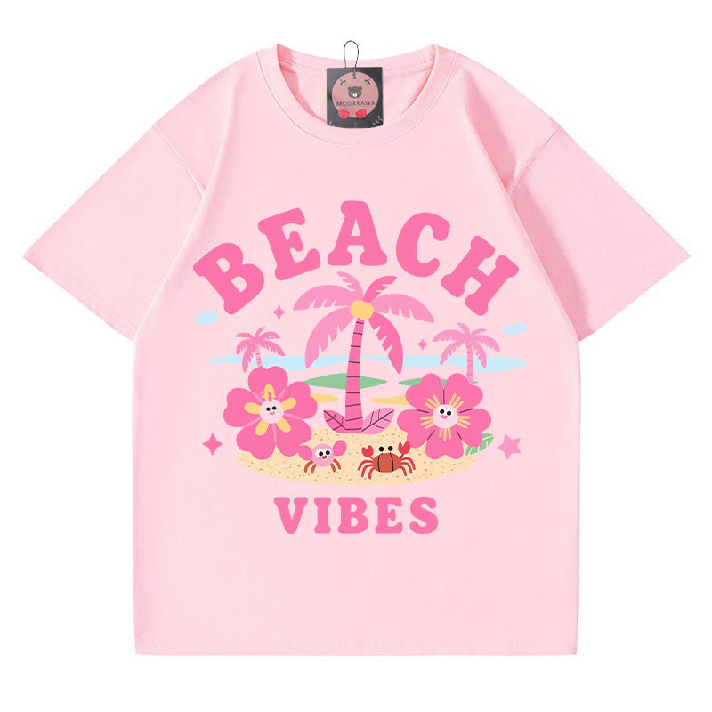 Strandvibes Baumblumen-Krabbenprint Modakawa T-Shirt - Pink - 5XL - image 2