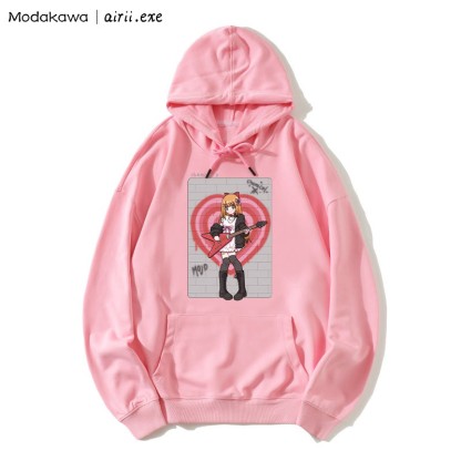 MODAKAWA X airii.exe CHEMICAL Gitarrenmädchen-Buchstabendruck Modakawa Lockerer Hoodie - Pink - 5XL - image 3