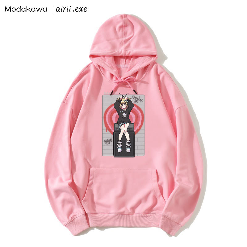 MODAKAWA X airii.exe CHEMICAL Girl Letter Print Modakawa Lockerer Hoodie - Pink - 5XL - image 3