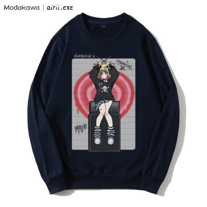 MODAKAWA X airii.exe CHEMICAL Sweatshirt mit Rundhalsausschnitt und Buchstabendruck für Mädchen - Purplish Blue - 5XL - image 1