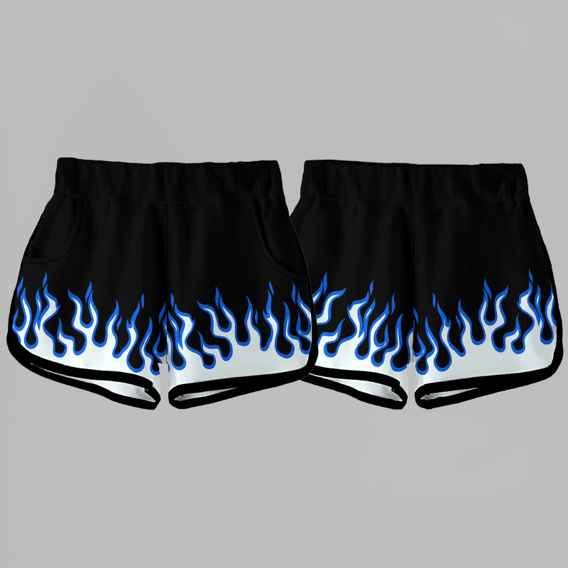 Modakawa Shorts mit Flammenmuster - Black - 3XL - image 2