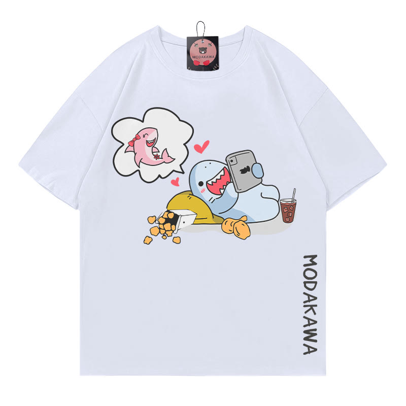 Modakawa T-Shirt mit Hai-Buchstabenprint - White - 5XL - image 2