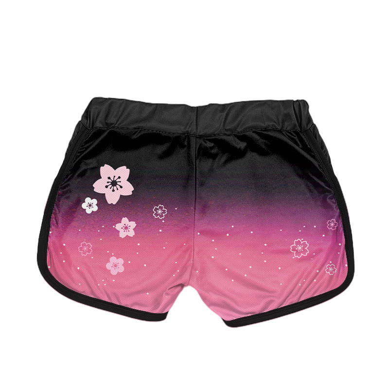 Modakawa Shorts mit Farbverlauf und Sakura-Print - image 3