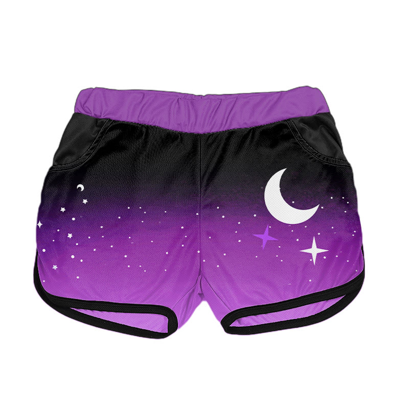 Modakawa Shorts mit Mond- und Sternenmuster und Farbverlauf - image 2