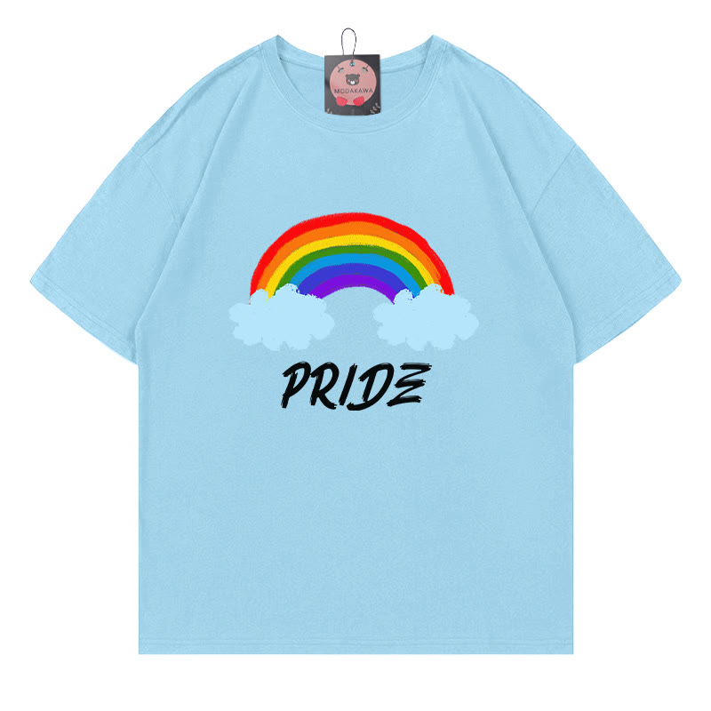 Modakawa T-Shirt mit Regenbogen-Pride-Print - Blue - 5XL - image 1