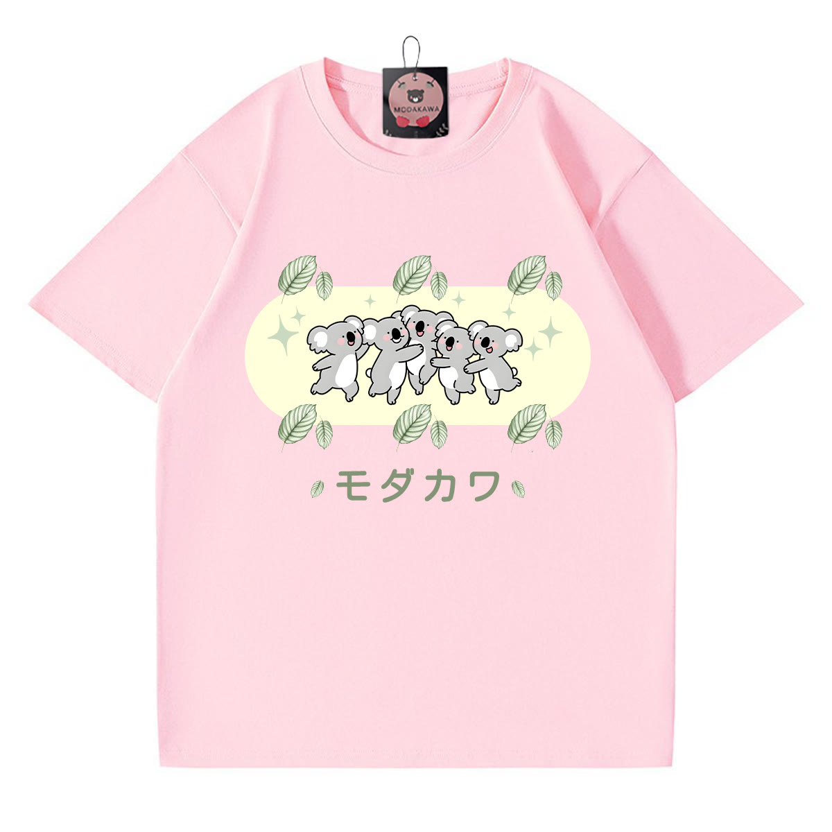 Koala Letter Print Modakawa T-Shirt - Pink - 5XL - image 2