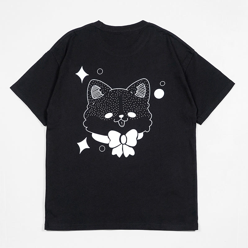 Freundinnen-Freundinnen-Kitty-Print, 100 % Baumwolle, Modakawa T-Shirt - image 3