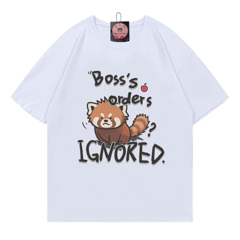 BOSS'S ORDERS IGNORED – Modakawa-T-Shirt mit rotem Panda-Buchstabenprint - White - 5XL - image 2