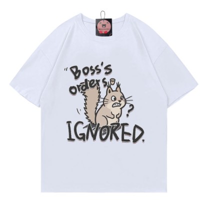 BOSS'S ORDERS IGNORED – Modakawa-T-Shirt mit Eichhörnchen-Briefdruck - White - 5XL - image 4