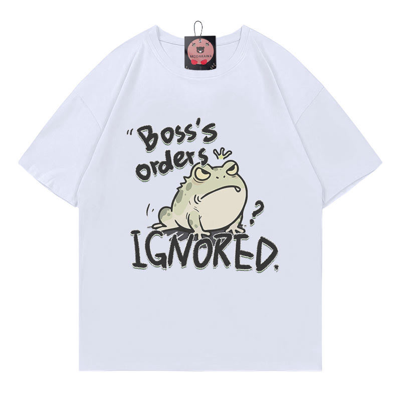 BOSS'S ORDERS IGNORED – Modakawa-T-Shirt mit Frosch-Buchstabenprint - White - 5XL - image 2