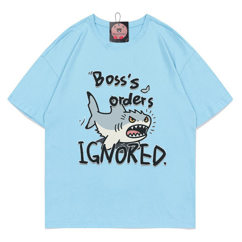 BOSS'S ORDERS IGNORED – Modakawa-T-Shirt mit Hai-Buchstabenprint - Blue - 5XL - image 1
