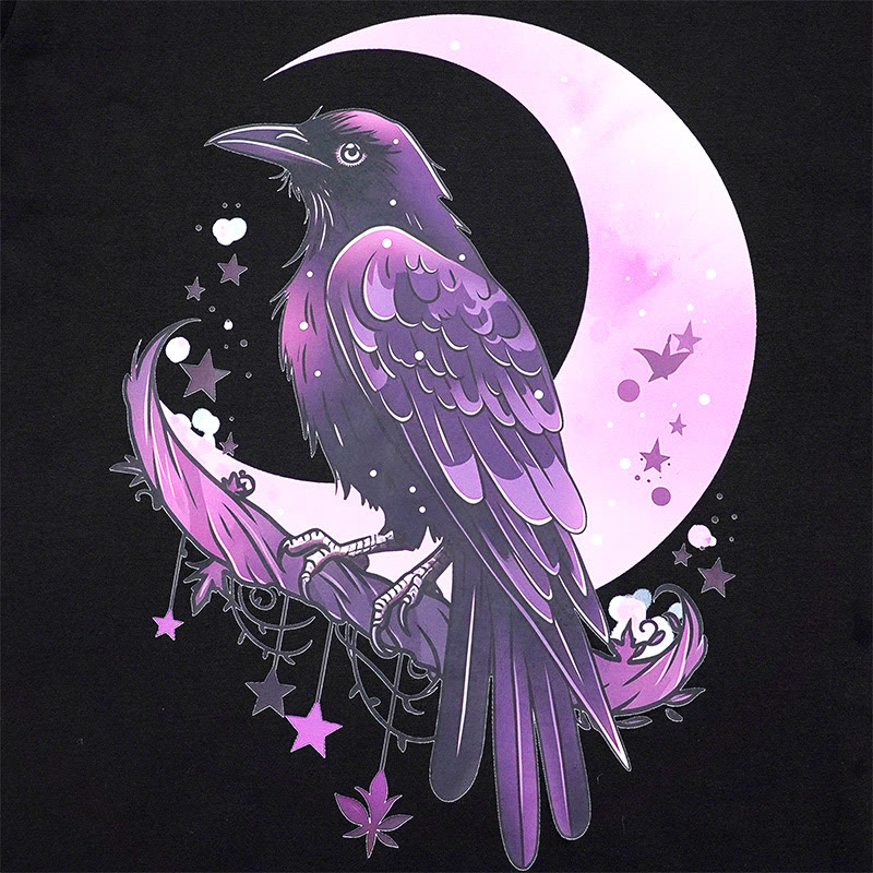 Modakawa T-Shirt mit Vogel- und Mondmuster aus 100 % Baumwolle - image 2