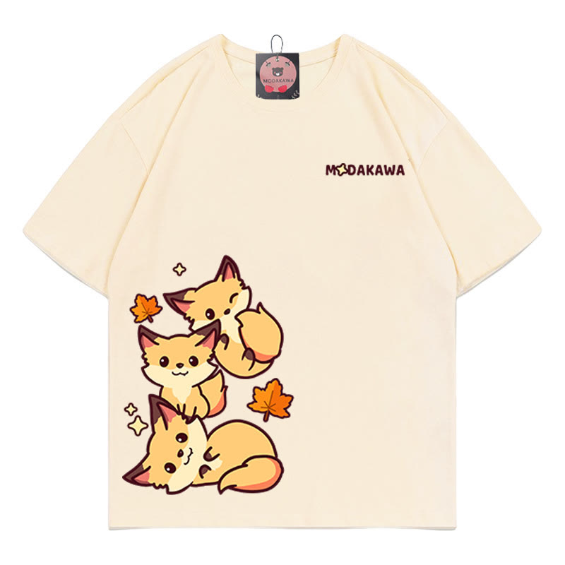 Modakawa T-Shirt mit Fuchs-Print aus 100 % Baumwolle - Apricot - 5XL - image 3