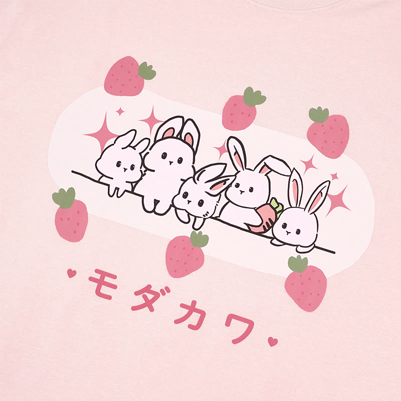 Modakawa T-Shirt mit Hasenbuchstaben-Print, 100 % Baumwolle - image 2