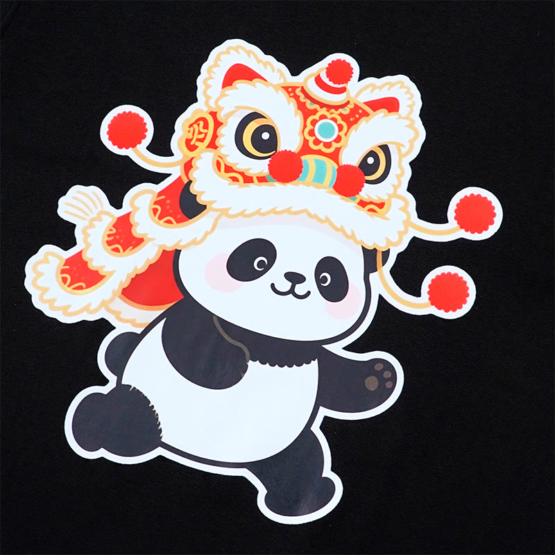 Löwentanz-Panda-Print, 100 % Baumwolle, Modakawa T-Shirt - image 2