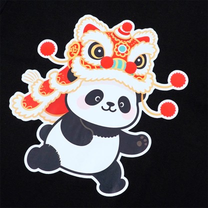 Löwentanz-Panda-Print, 100 % Baumwolle, Modakawa T-Shirt - image 2