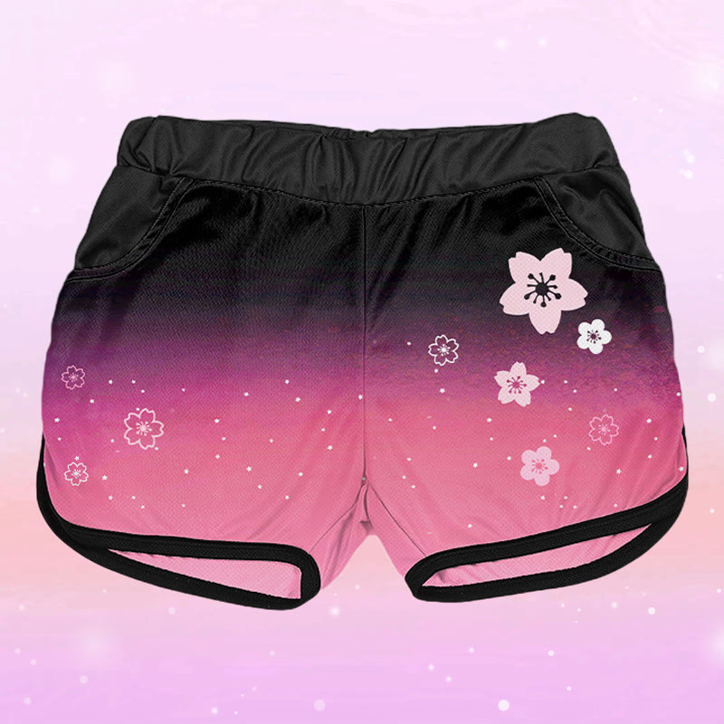 Modakawa Shorts mit Farbverlauf und Sakura-Print - image 1