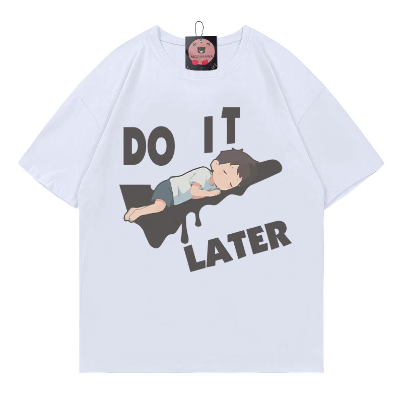Mach es später! Modakawa T-Shirt mit Schlafendem-Jungen-Print - White - 5XL - image 2