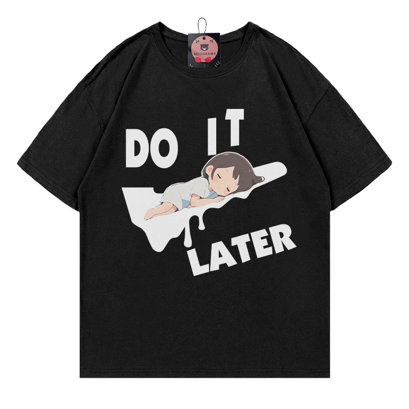 Mach es später! Modakawa T-Shirt mit Schlafmädchen-Print - Black - 5XL - image 2