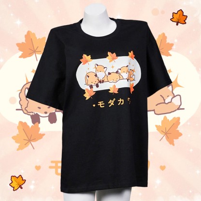 Modakawa T-Shirt mit Fuchs-Buchstabenprint, 100 % Baumwolle - image 1