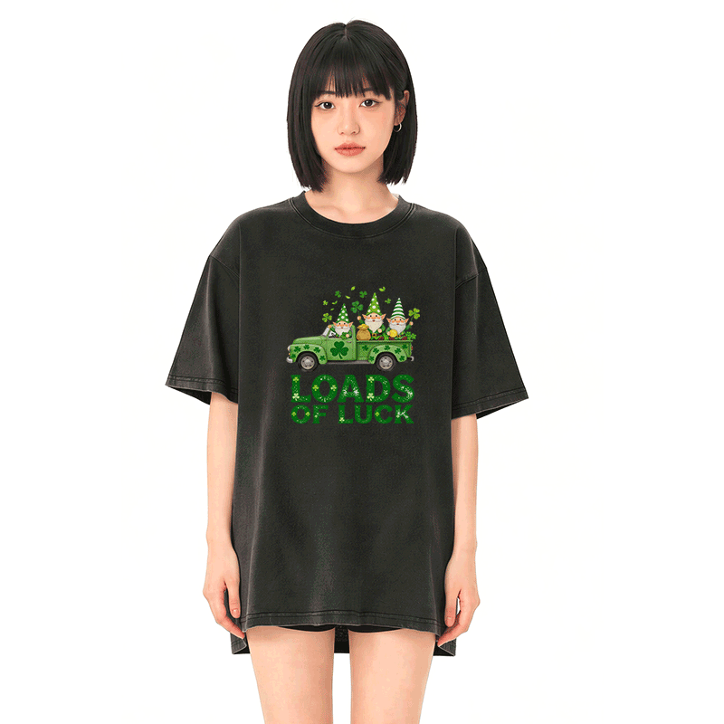 St. Pakrit-Tag – VIEL GLÜCK! Modakawa Vintage-T-Shirt aus 100 % Baumwolle mit Glücksmotiven. - image 2