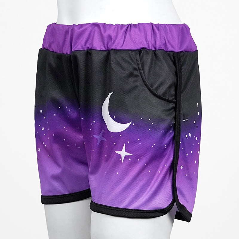 Modakawa Shorts mit Mond- und Sternenmuster und Farbverlauf - Purple - 5XL - image 1