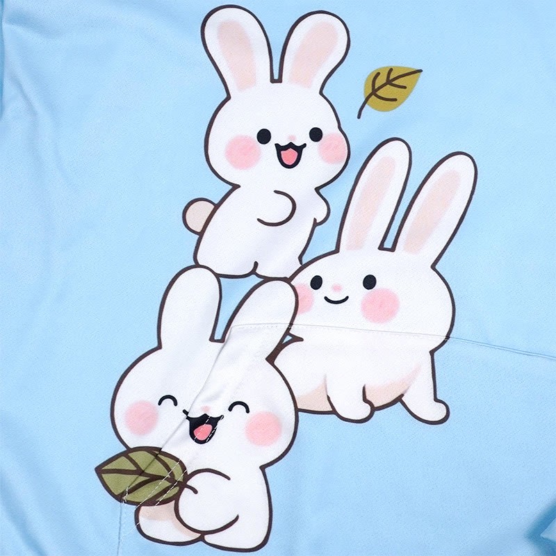 Modakawa Hoodie mit gestapeltem Hasenbuchstaben-Print - image 3