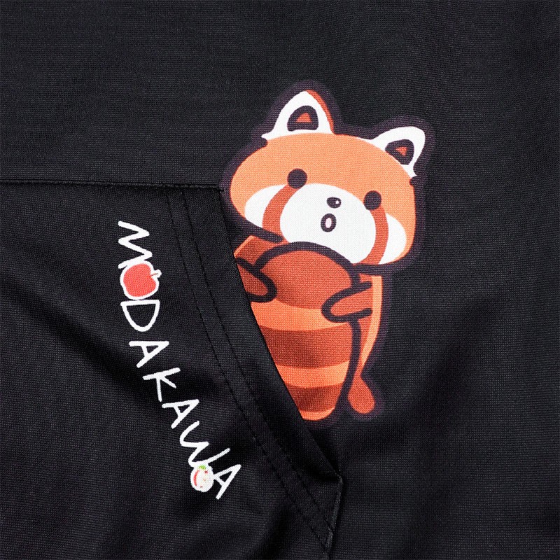 Modakawa Hoodie mit Farbverlauf und rotem Panda-Buchstabenprint, locker geschnitten - image 2